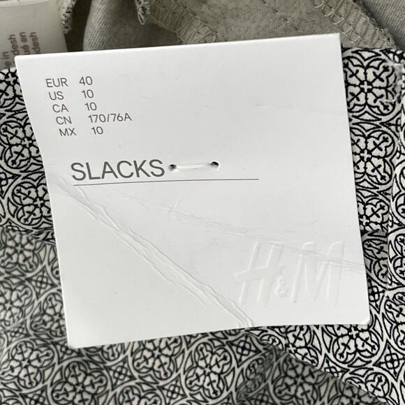 New H&M Print Slim Fit Slacks Pant Women's Size 10 - Picture 5 of 11